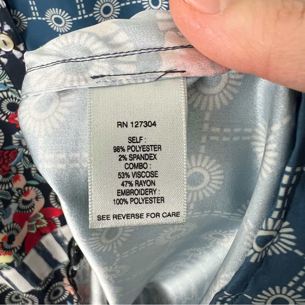 John Mark Multicolor Patchwork Blouse - image 6